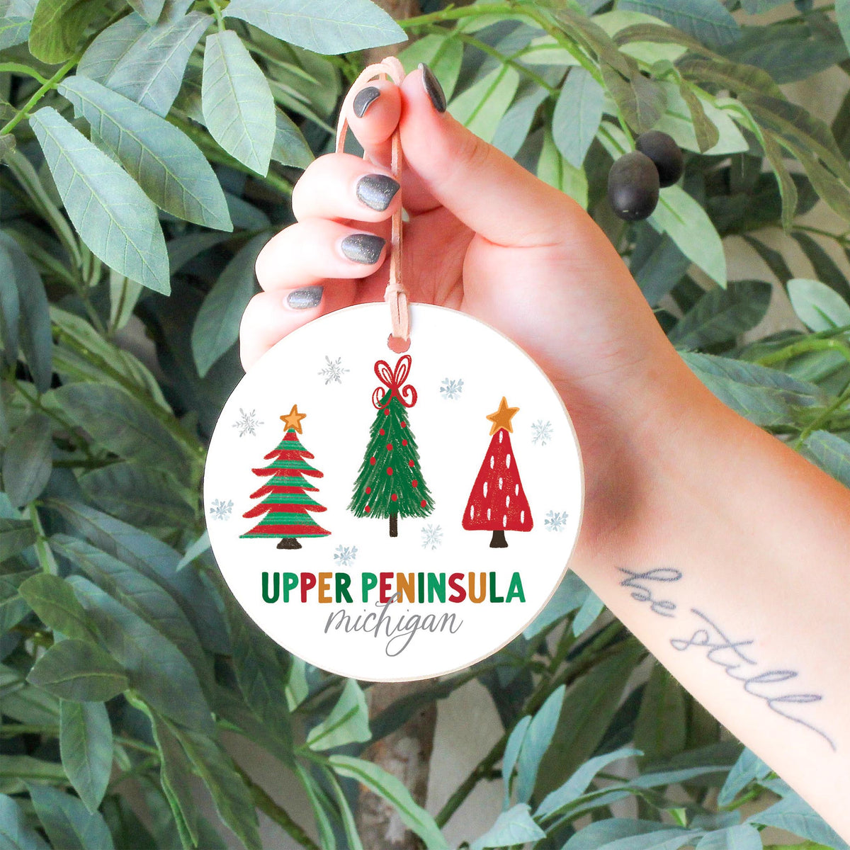 4" Round Ornament-Whimsy Wonder Traditional Upper Peninsula Michigan -4