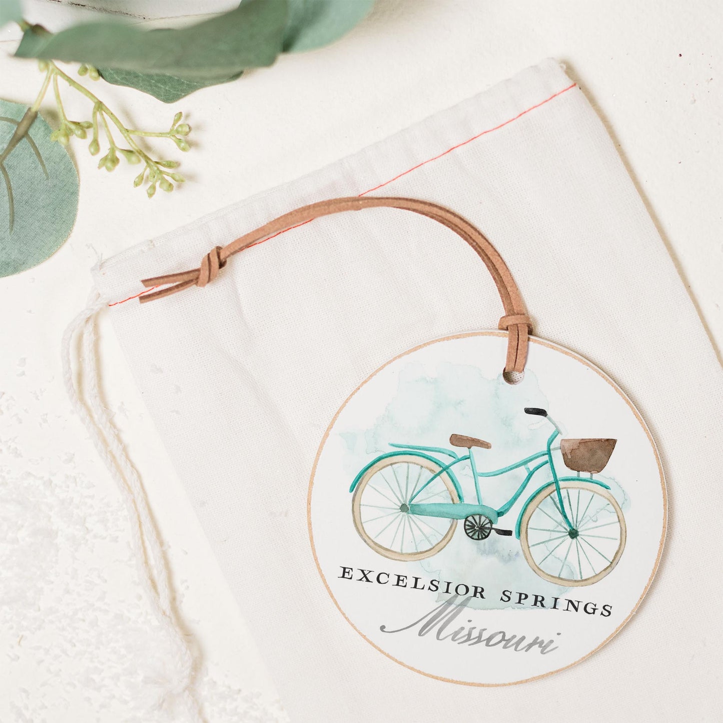 4" Round Ornament-Bike Excelsior Springs Missouri -1