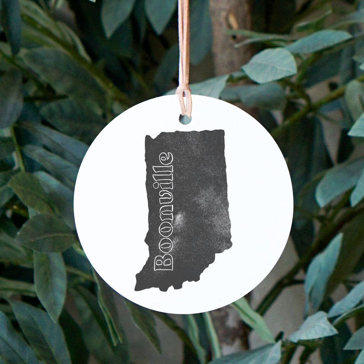 4" Round Ornament-Black Chalk State Boonville Indiana -2