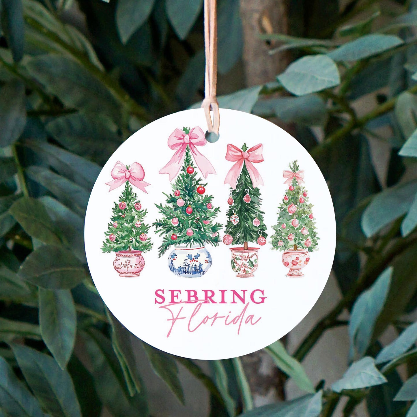 4" Round Ornament-Blush & Baubles Sebring Florida -2