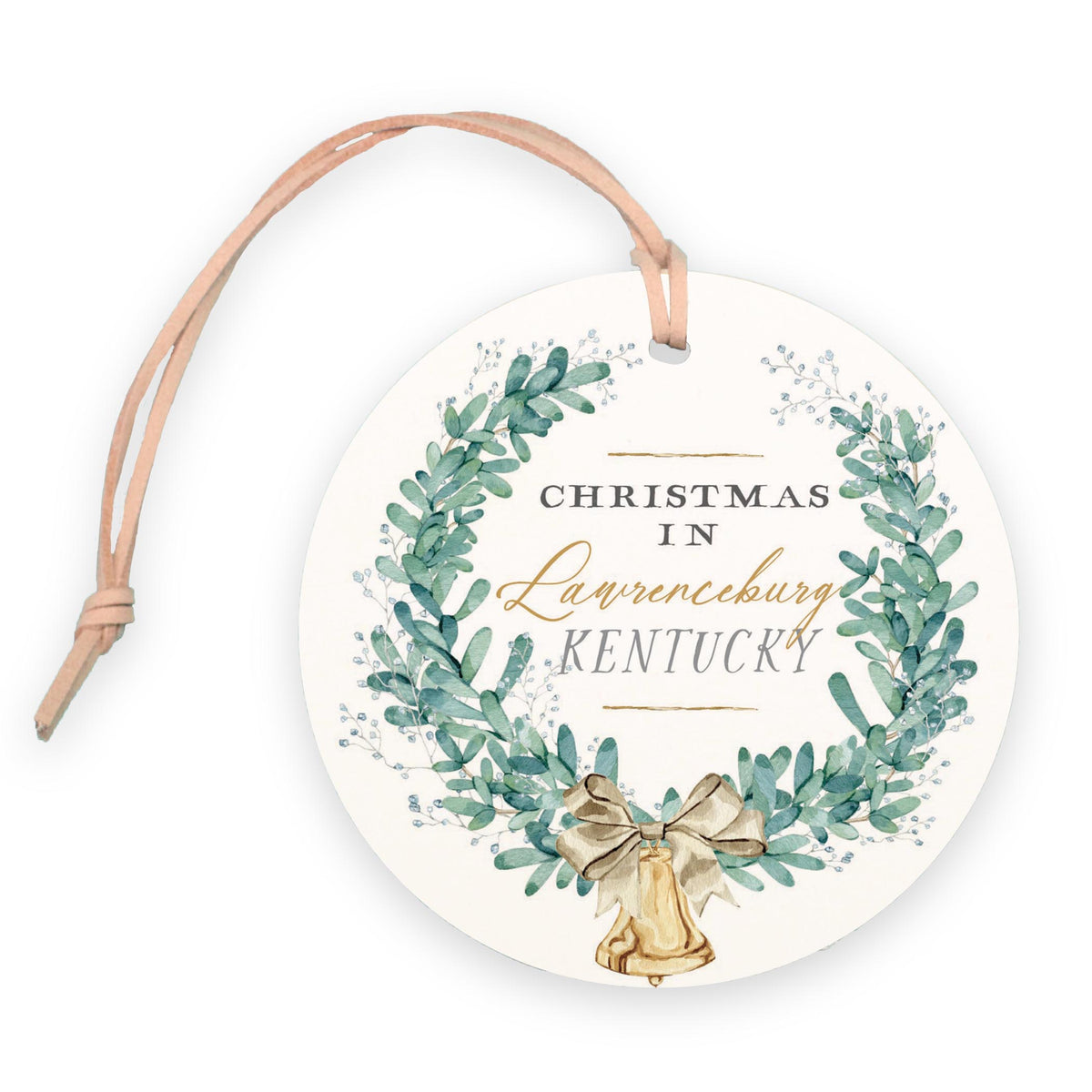 4" Round Ornament-Classic Christmas Lawrenceburg Kentucky -0