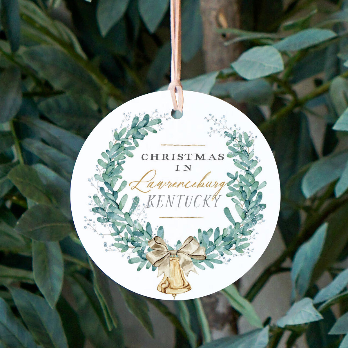 4" Round Ornament-Classic Christmas Lawrenceburg Kentucky -2