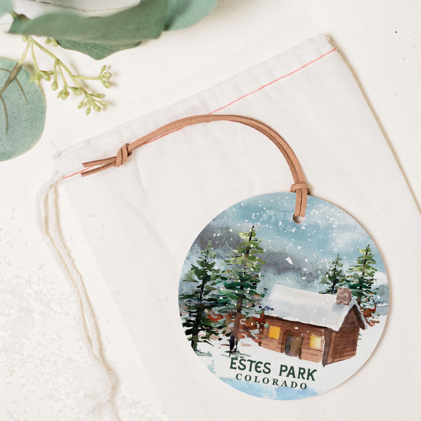 4" Round Ornament-Love+Local Woodland -1