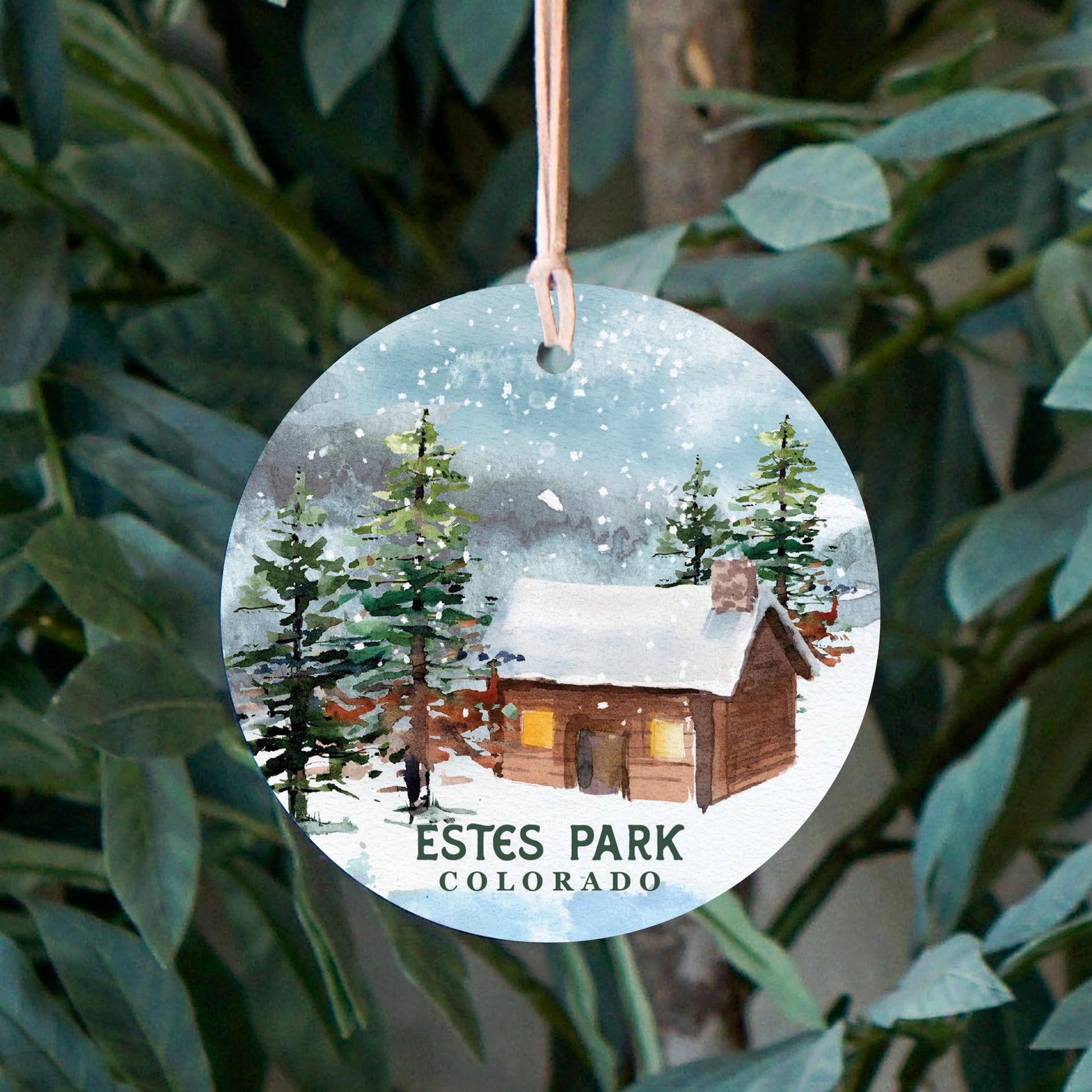 4" Round Ornament-Love+Local Woodland -2