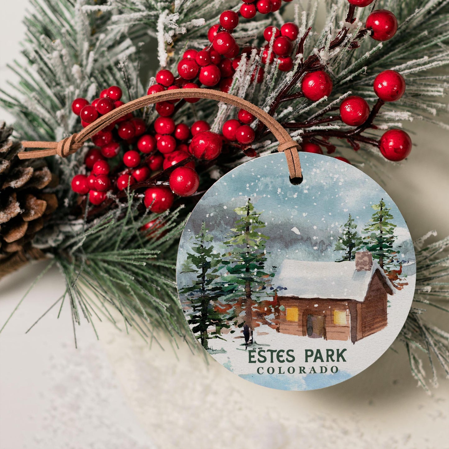 4" Round Ornament-Love+Local Woodland -3