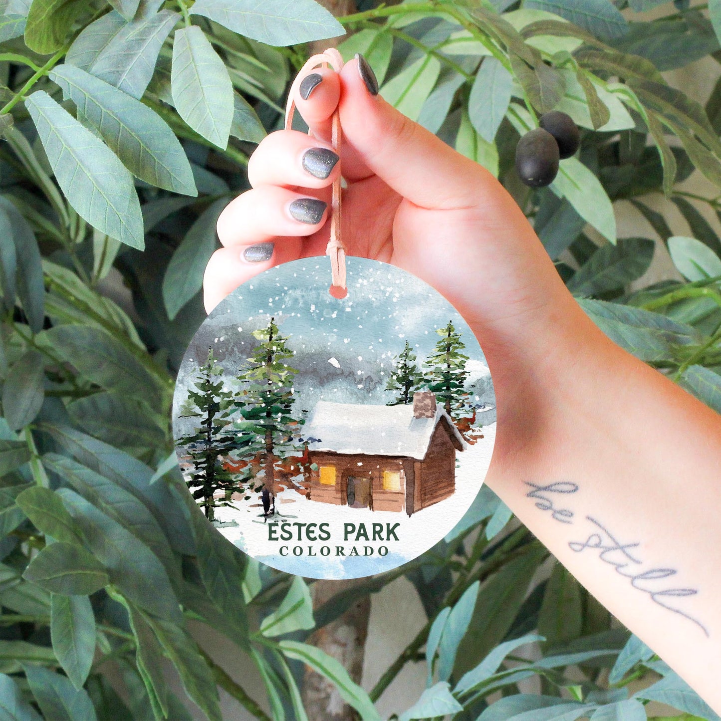 4" Round Ornament-Love+Local Woodland -4