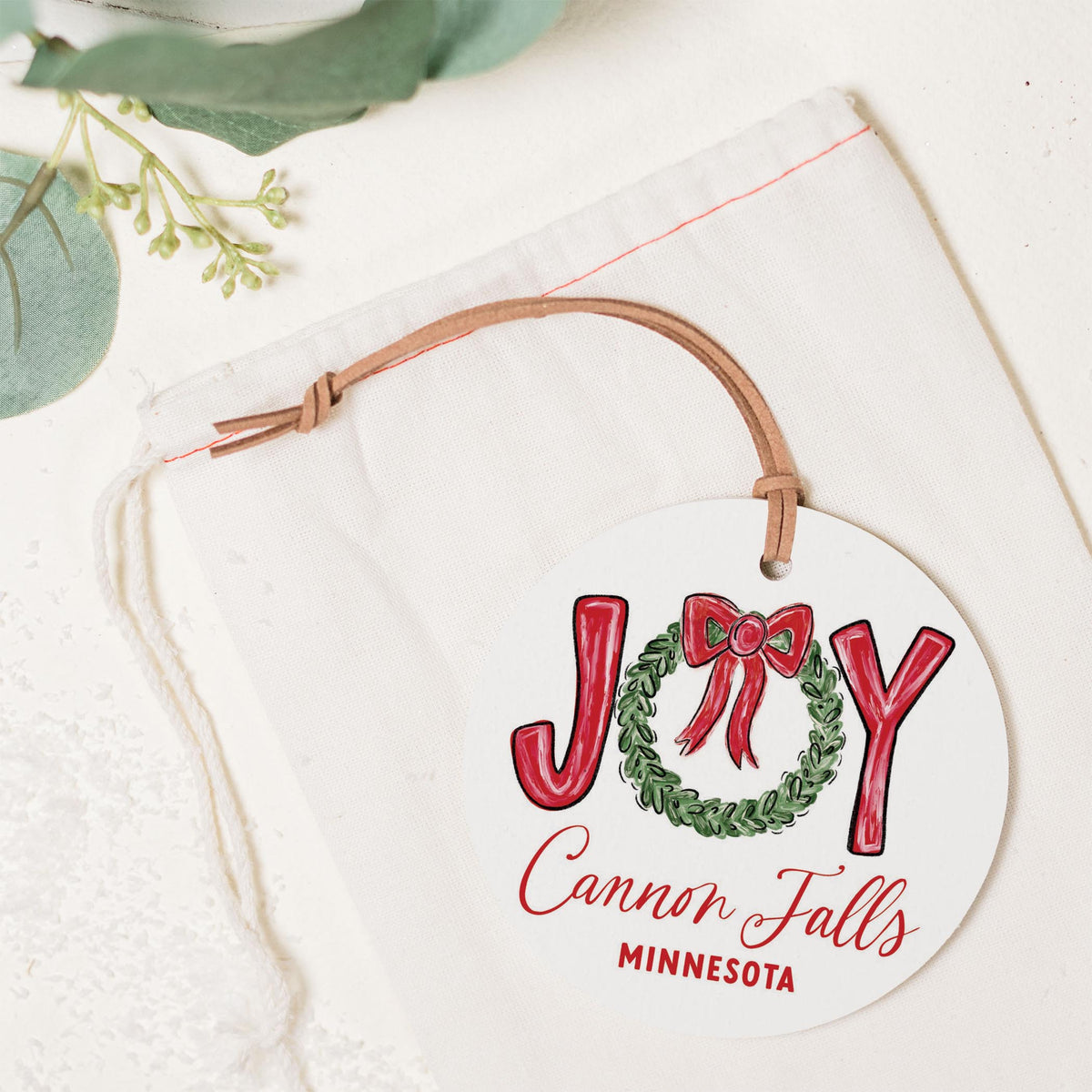 4" Round Ornament-Make It Merry Cannon Falls Minnesota -1