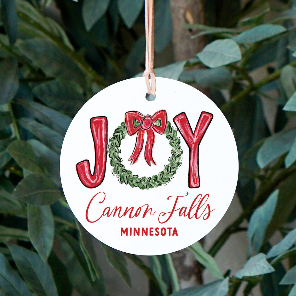 4" Round Ornament-Make It Merry Cannon Falls Minnesota -2