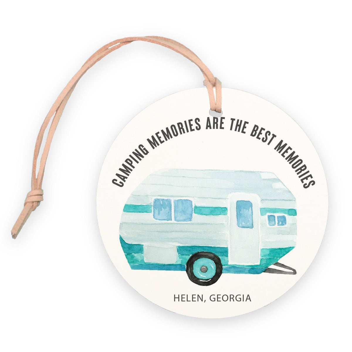 4" Round Ornament-Camping Memories Helen Georgia -0