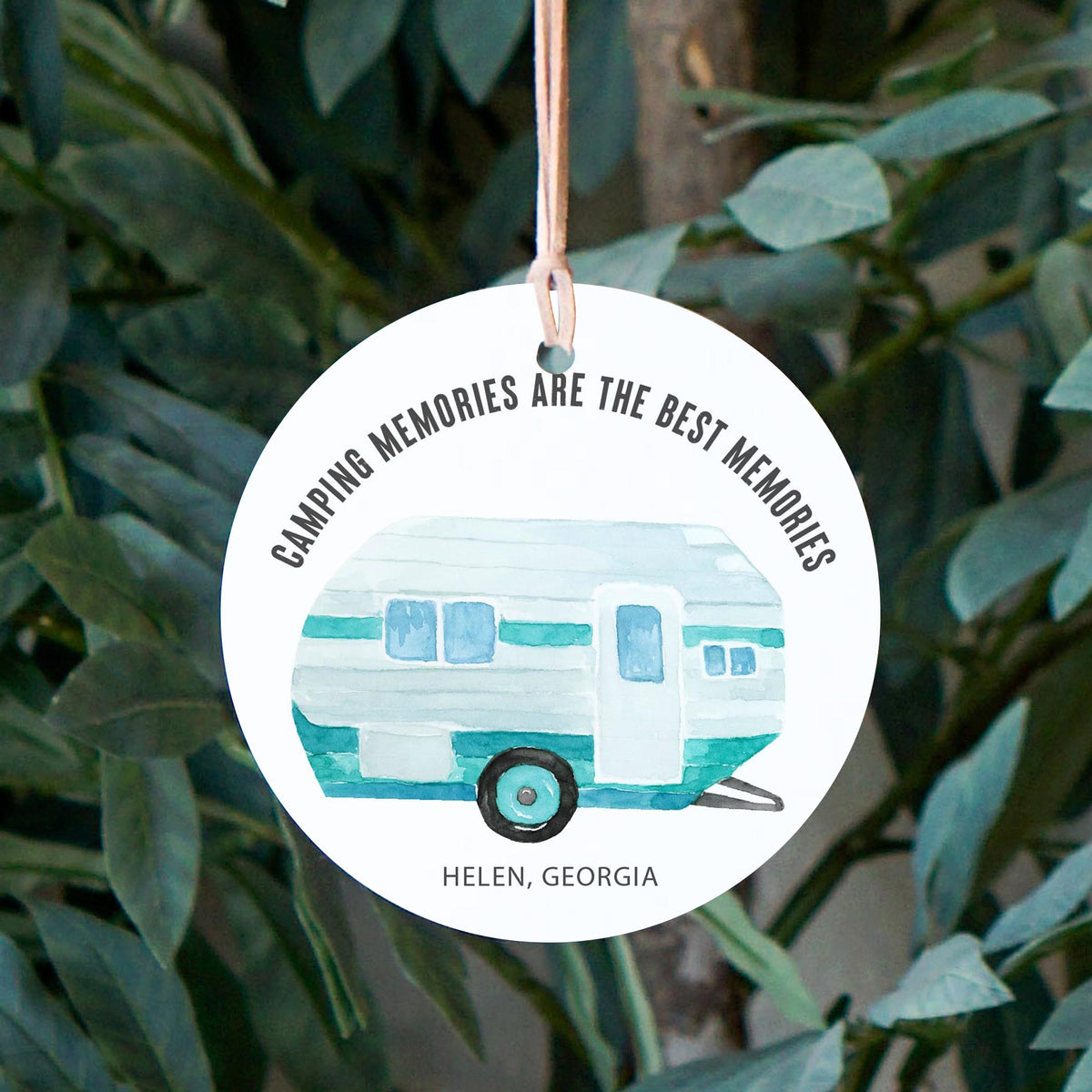 4" Round Ornament-Camping Memories Helen Georgia -2