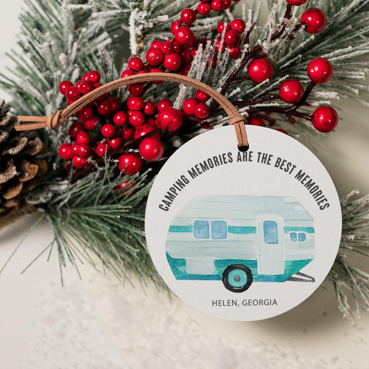 4" Round Ornament-Camping Memories Helen Georgia -3