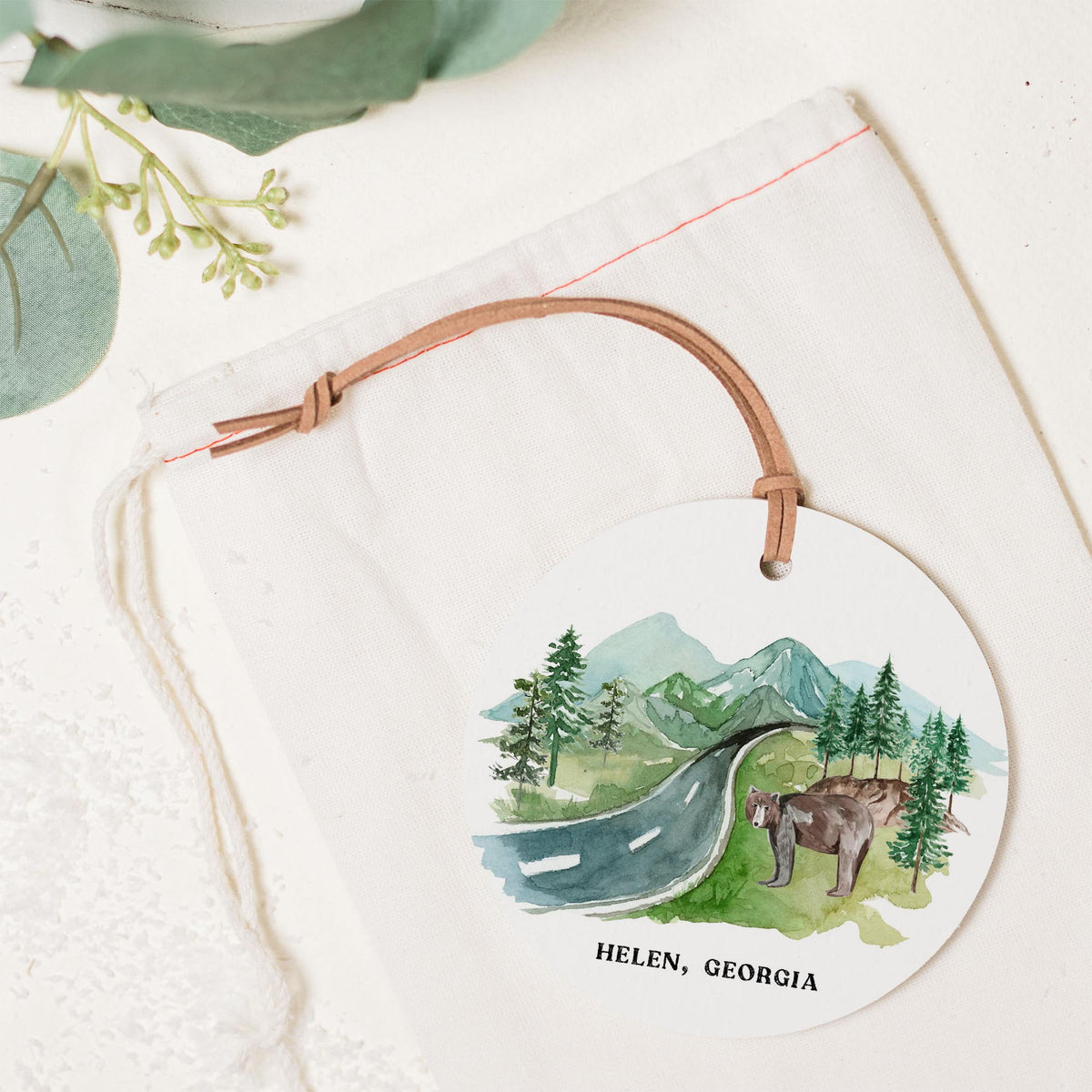 4" Round Ornament-Mountain Local Helen Georgia -1