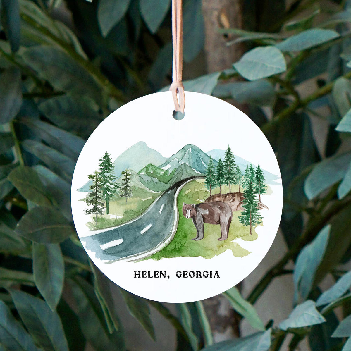 4" Round Ornament-Mountain Local Helen Georgia -2