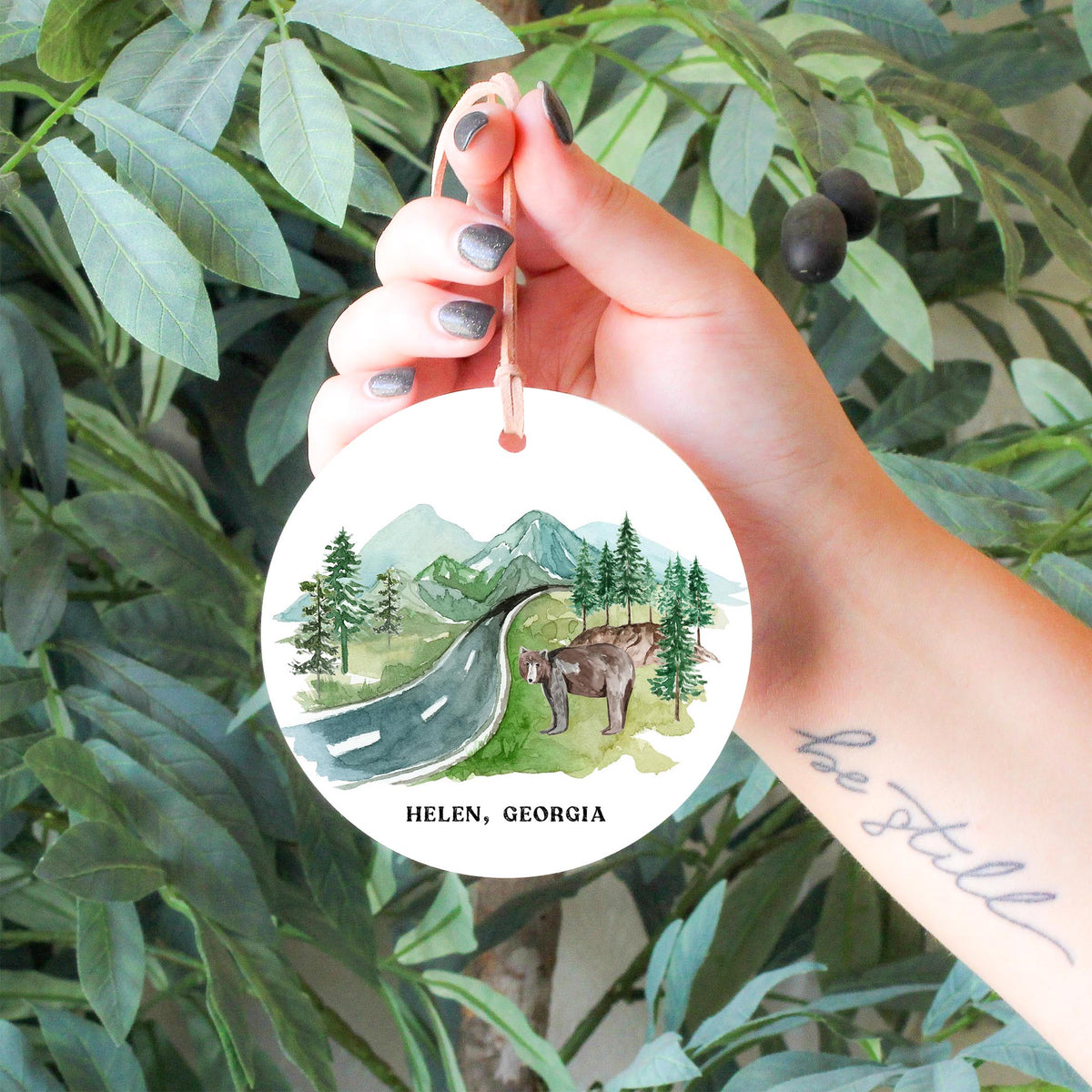 4" Round Ornament-Mountain Local Helen Georgia -4
