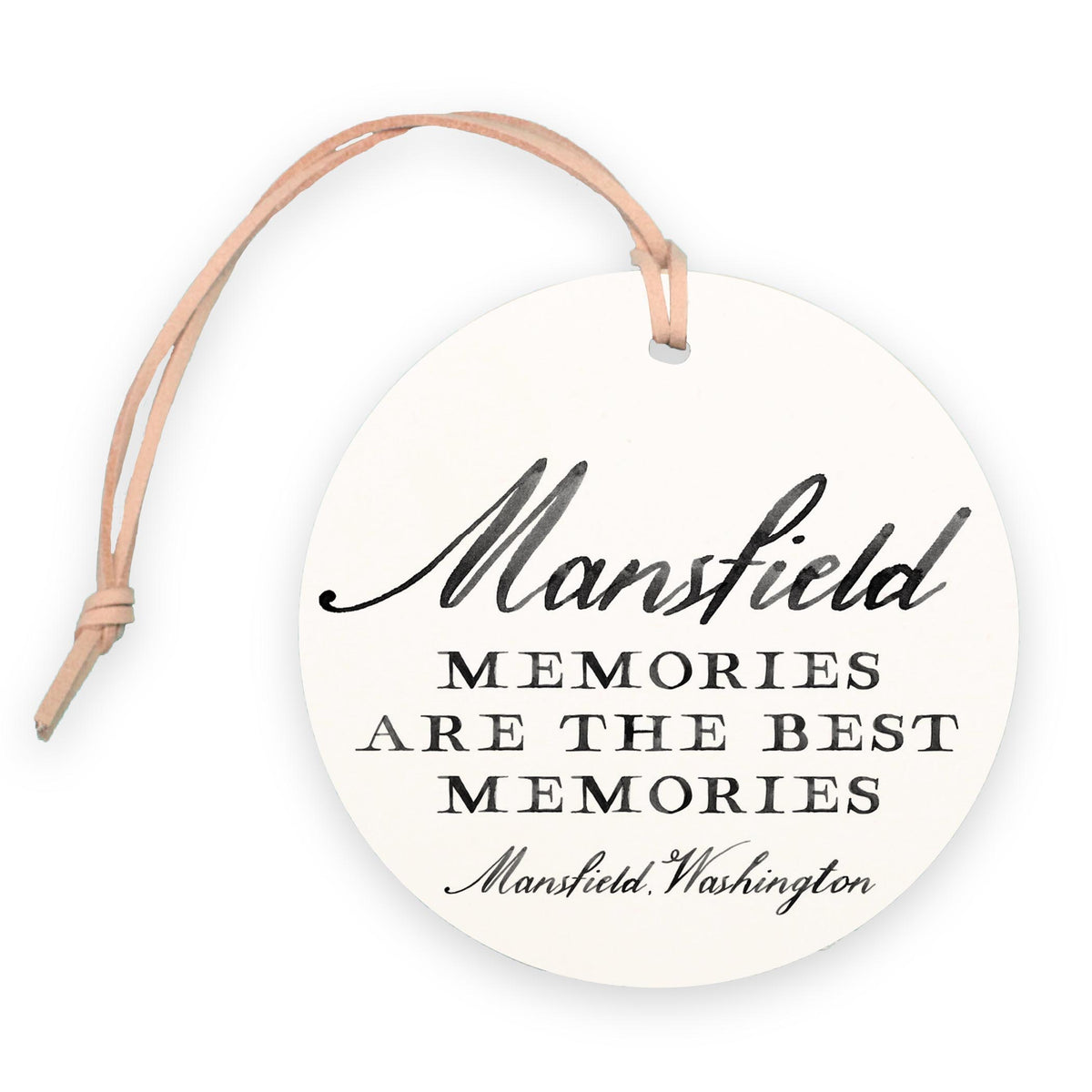 4" Round Ornament-Memories Mansfield Washington -0