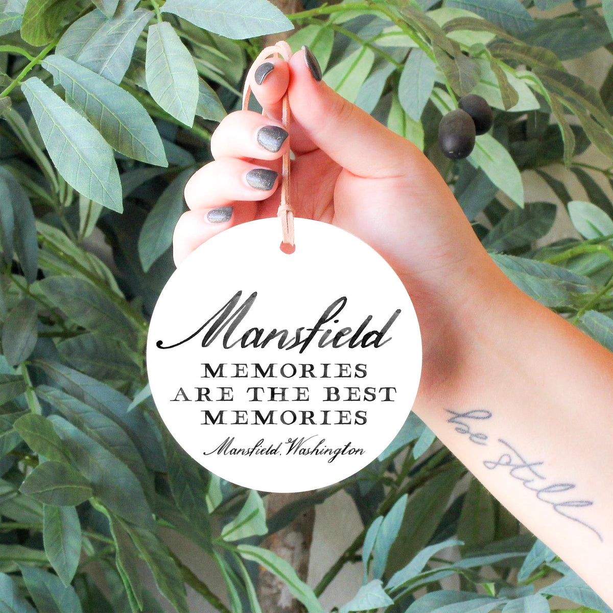 4" Round Ornament-Memories Mansfield Washington -4
