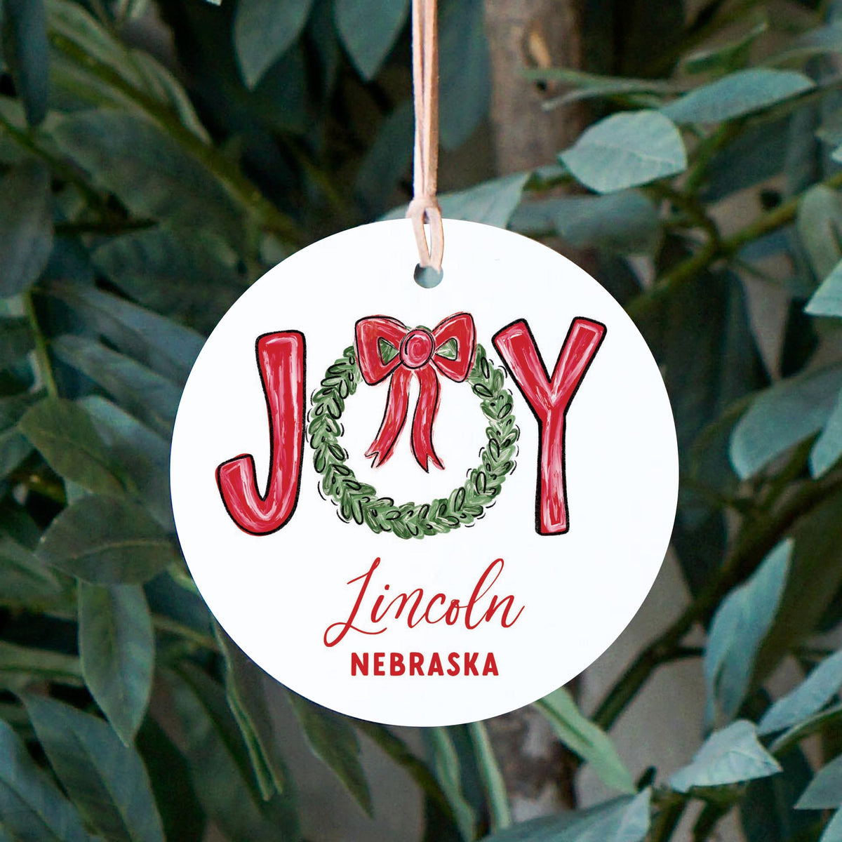 4" Round Ornament-Make It Merry Lincoln Nebraska -2