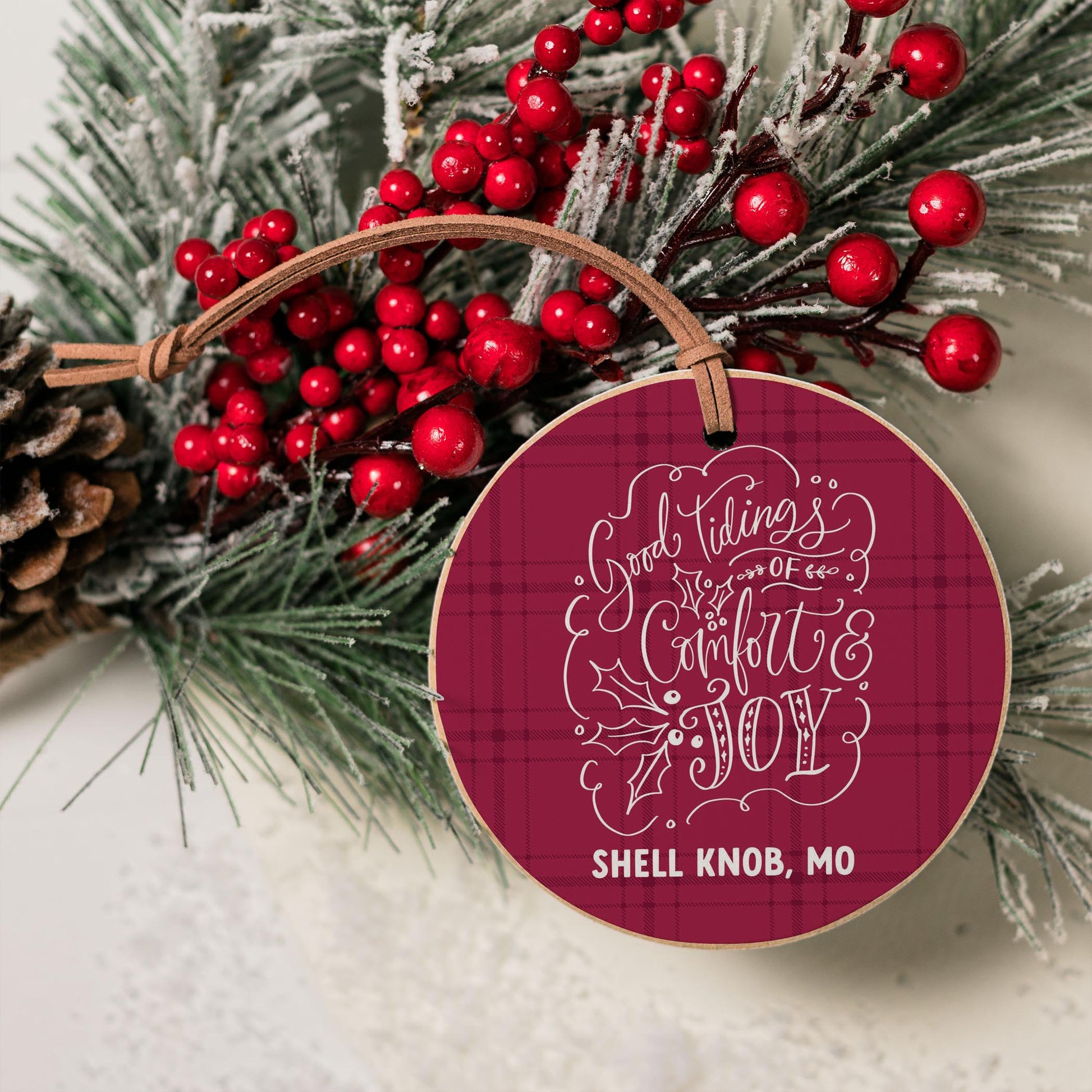 4" Round Ornament-Winterberry Shell Knob Missouri -3