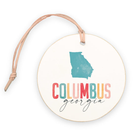 4" Round Ornament-Watercolor City Columbus Georgia -0