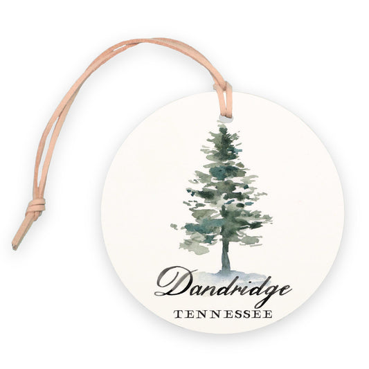4" Round Ornament-Watercolor Tree Dandridge Tennessee -0