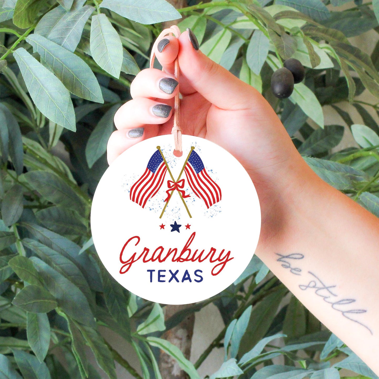 4" Round Ornament-American Summer Granbury Texas -4