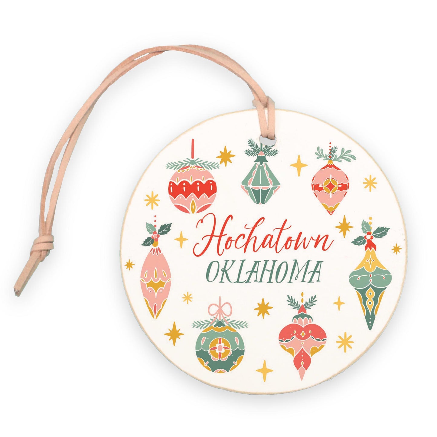 4" Round Ornament-Ornament Gems Hochatown Oklahoma -0