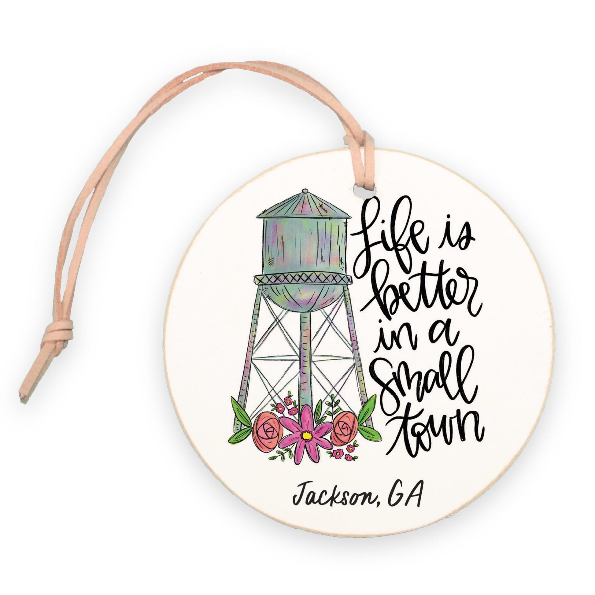 4" Round Ornament-Life Is Better Jackson Georgia -0