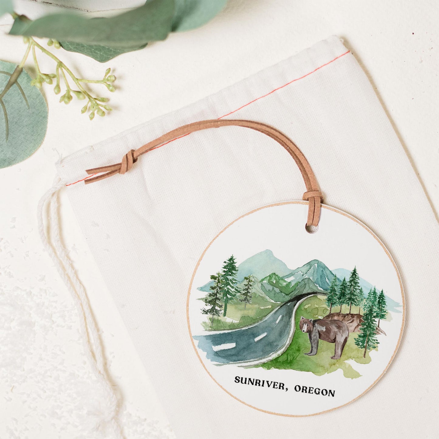 4" Round Ornament-Mountain Sunriver Oregon