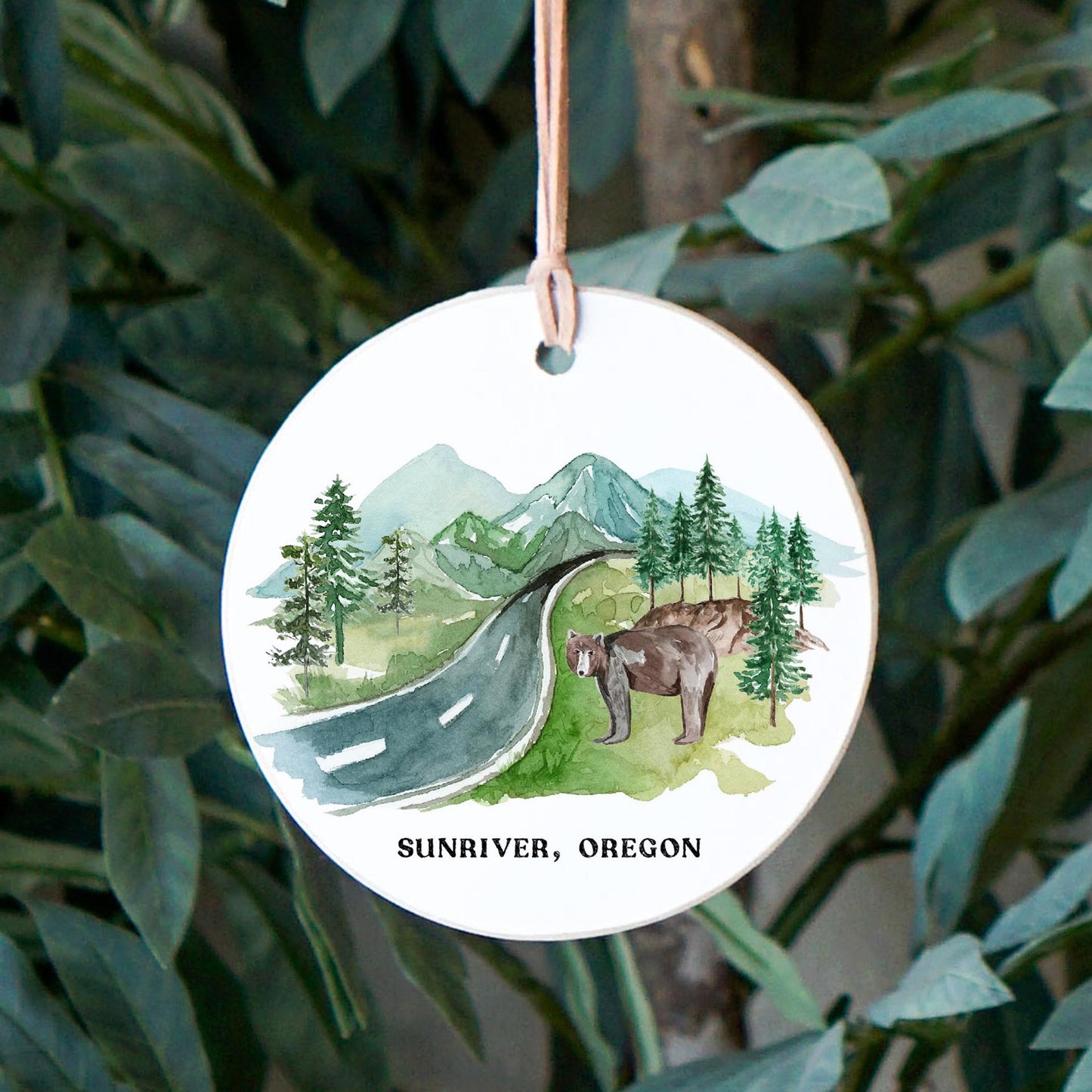 4" Round Ornament-Mountain Sunriver Oregon