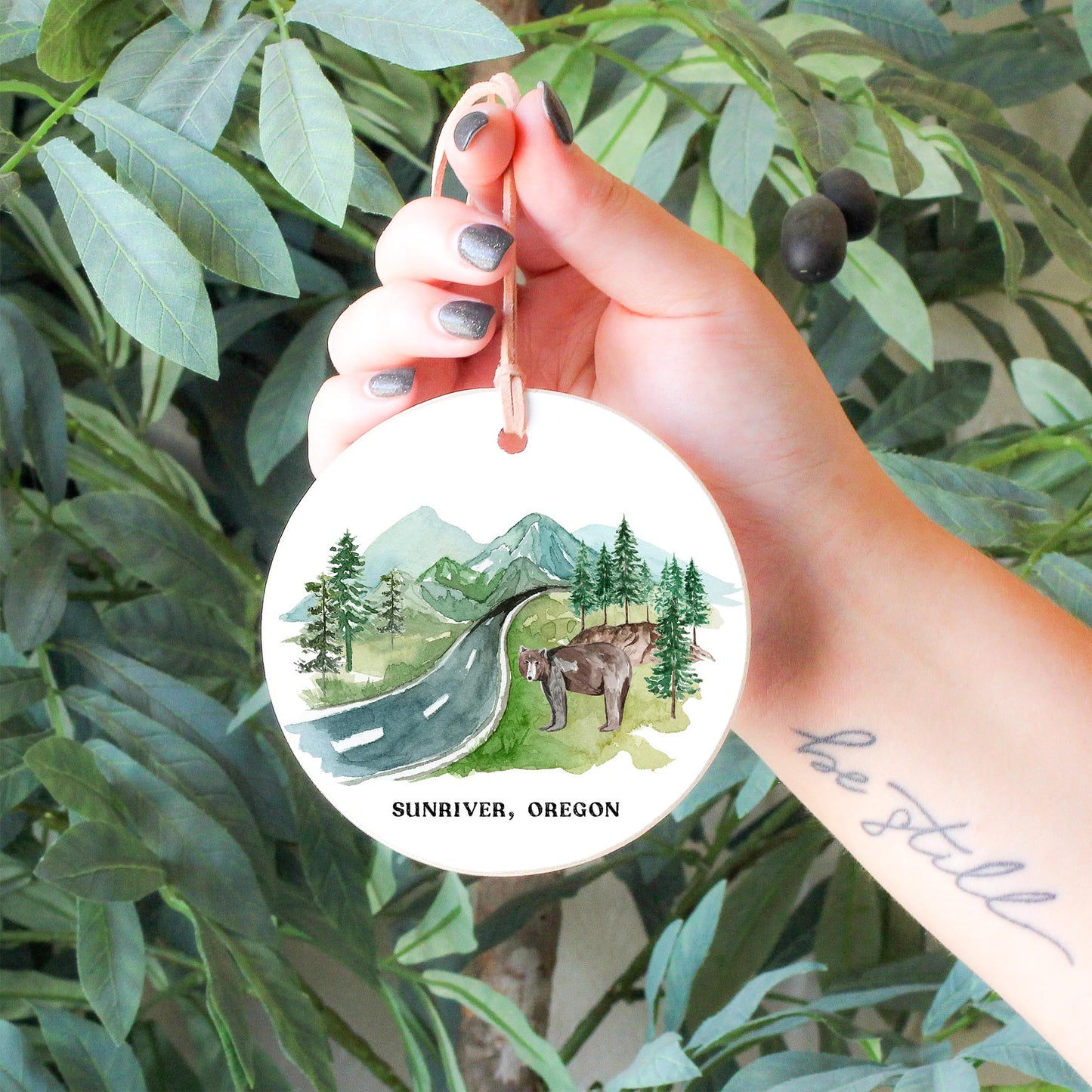 4" Round Ornament-Mountain Sunriver Oregon