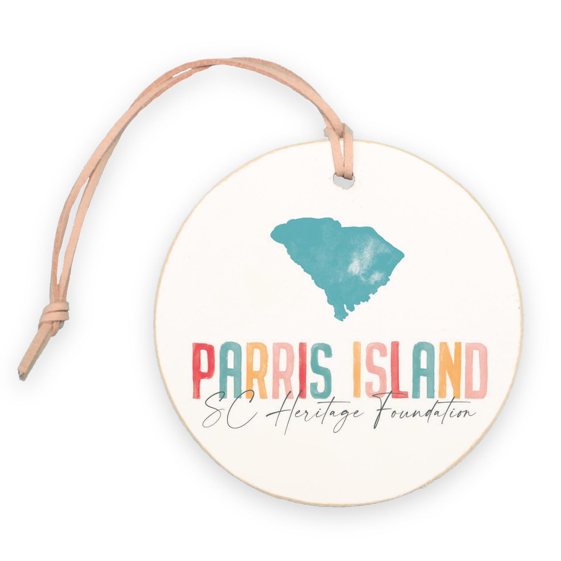 4" Round Ornament-Watercolor City Parris Island SC Heritage Foundation -0