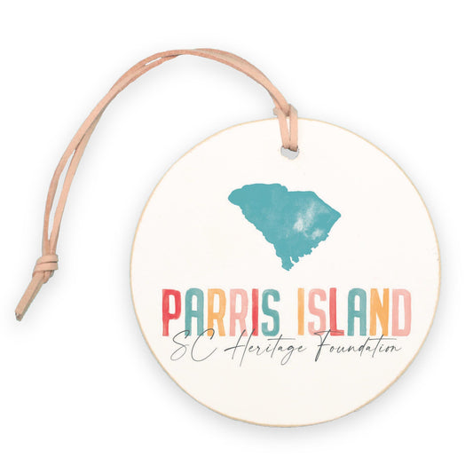 4" Round Ornament-Watercolor City Parris Island SC Heritage Foundation -0