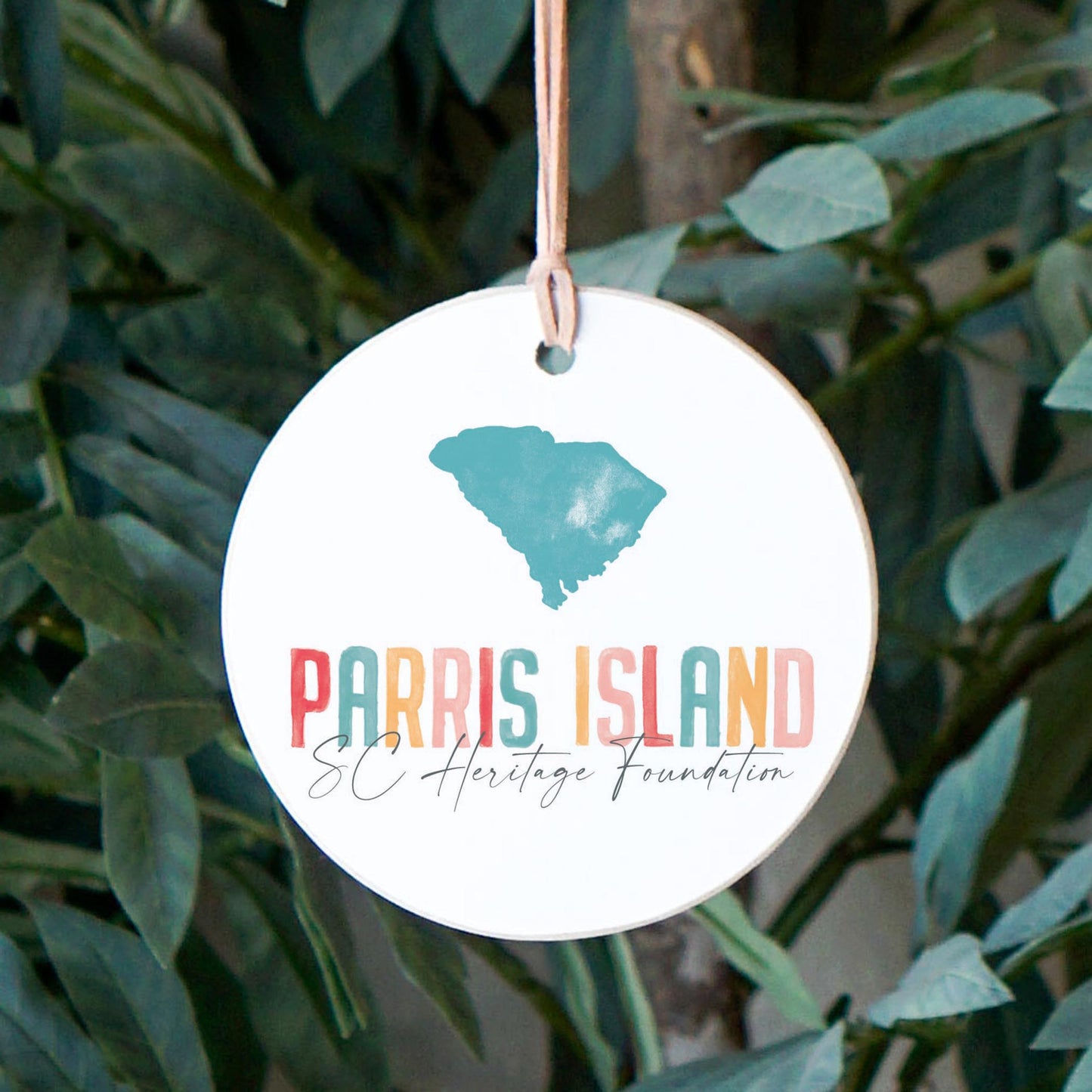 4" Round Ornament-Watercolor City Parris Island SC Heritage Foundation -2