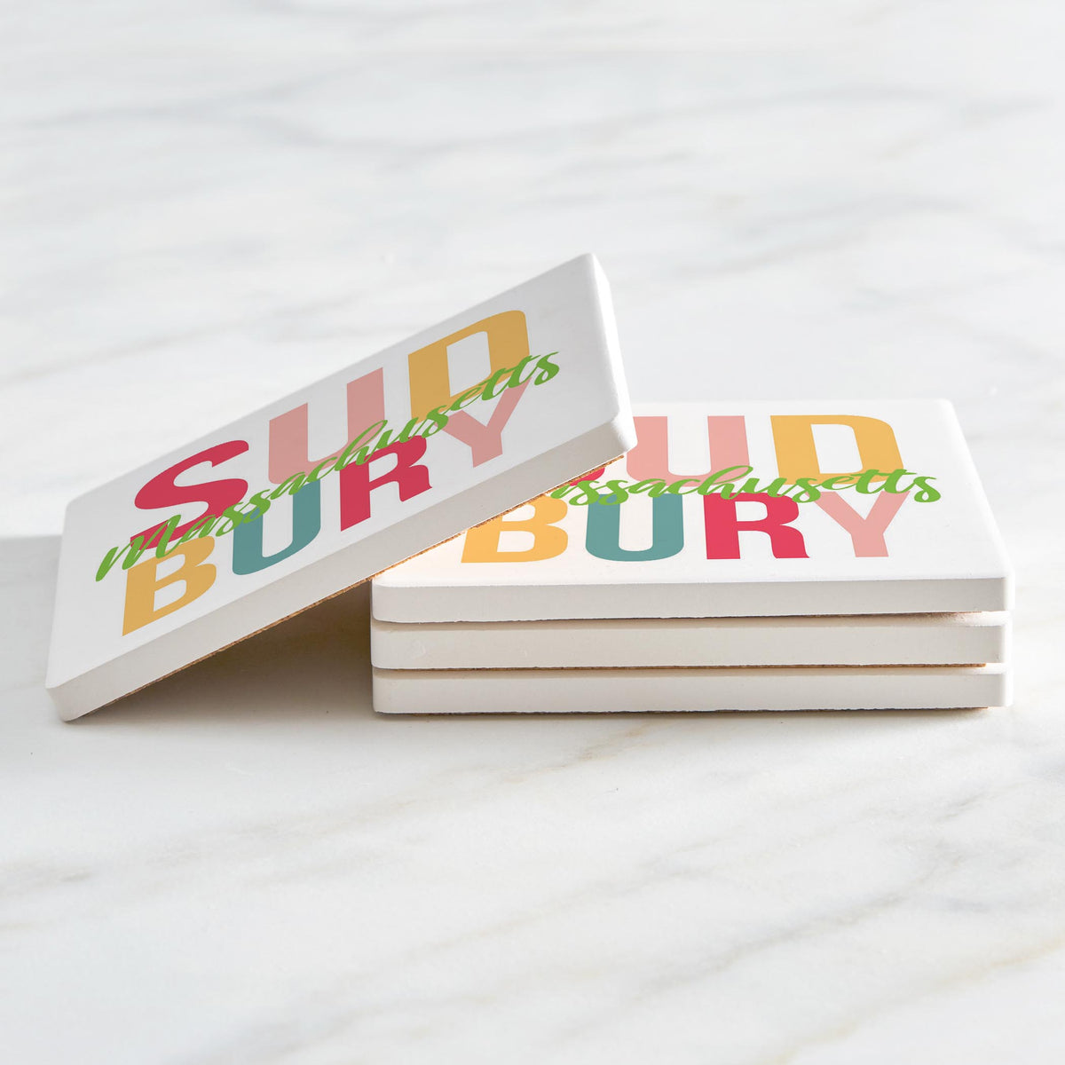 Ceramic Square Coaster 4-Set-Bright & Boho Sudbury Massachusetts -2