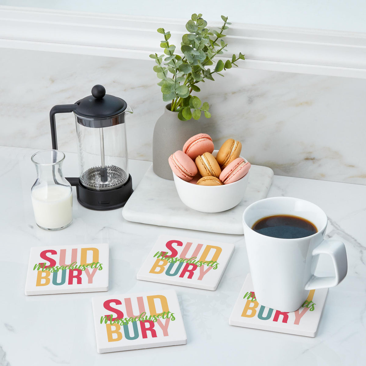 Ceramic Square Coaster 4-Set-Bright & Boho Sudbury Massachusetts -3