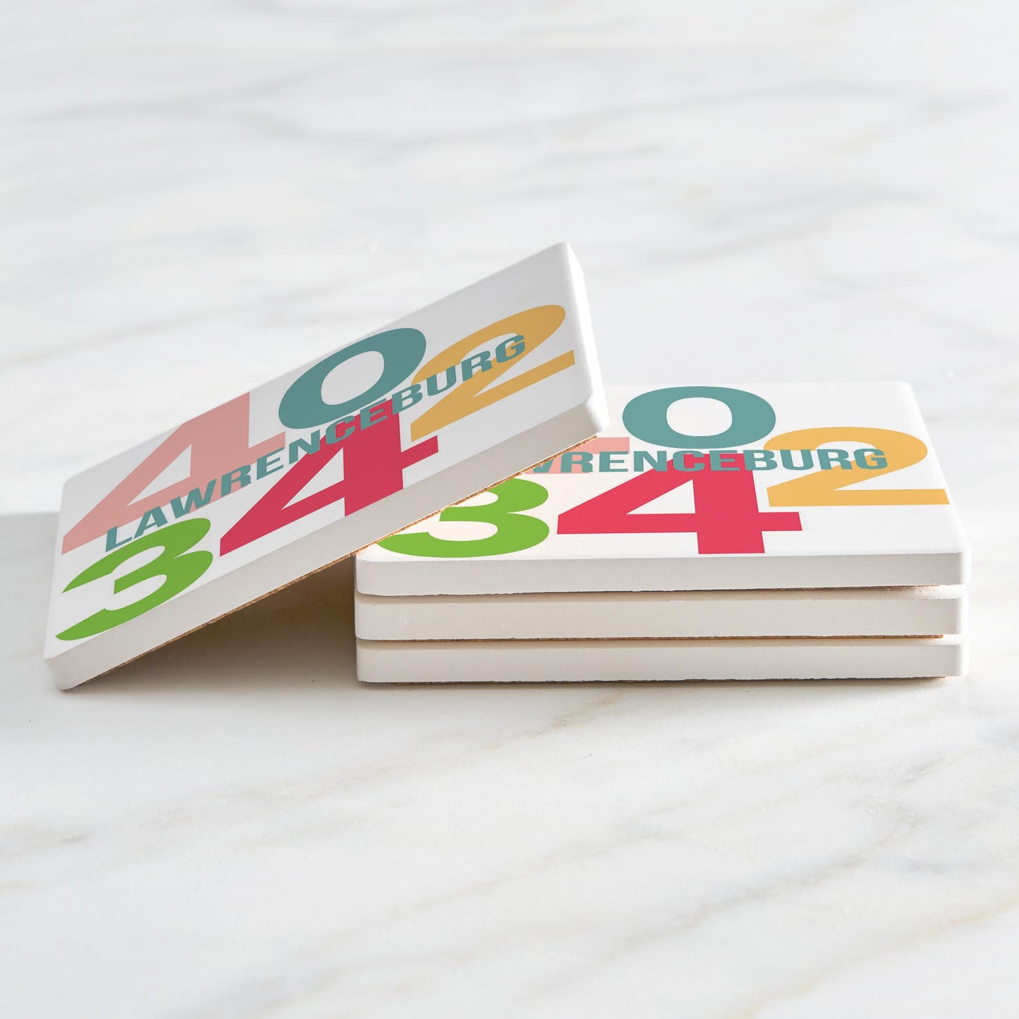 Ceramic Square Coaster 4-Set-Bright & Boho 40342 Lawrenceburg -2