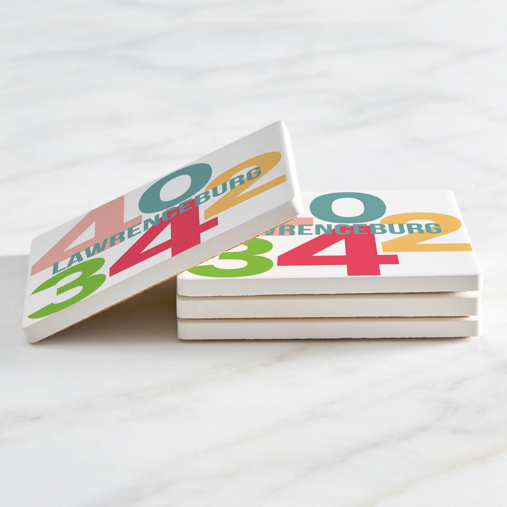 Ceramic Square Coaster 4-Set-Bright & Boho 40342 Lawrenceburg -2
