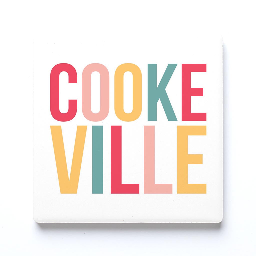 Ceramic Square Coaster-Bright Boho Cookeville Tennessee -0