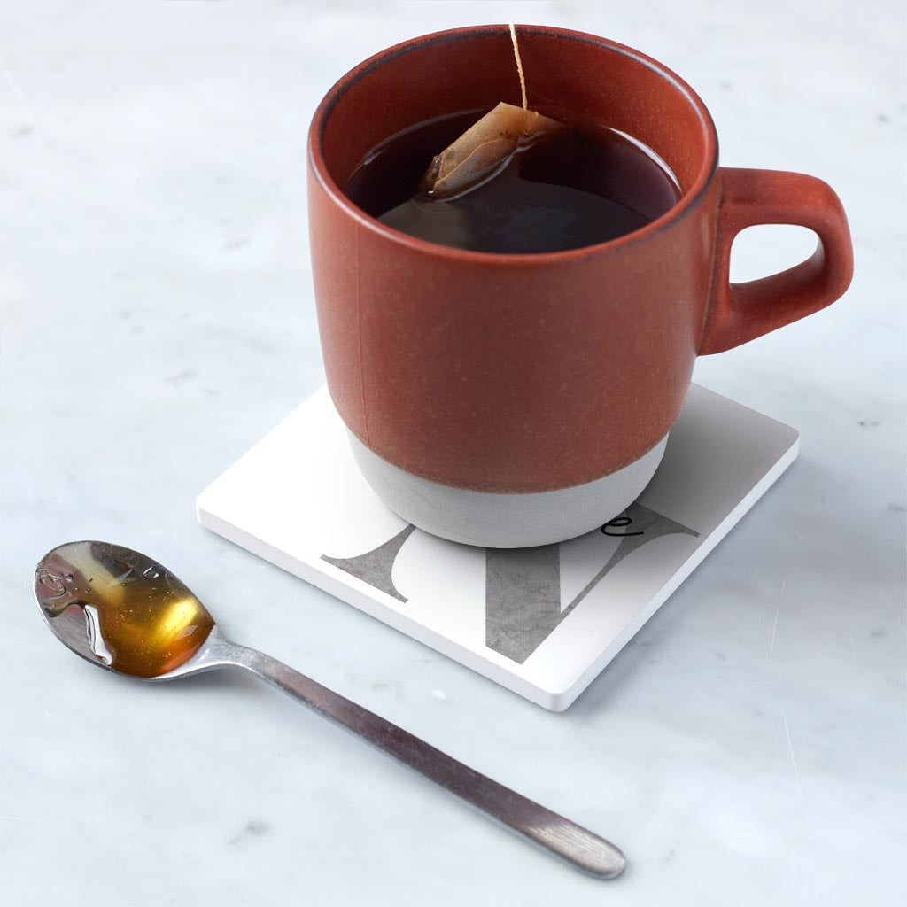 Ceramic Square Coaster-Minimalistib B&W TN Cookeville -4