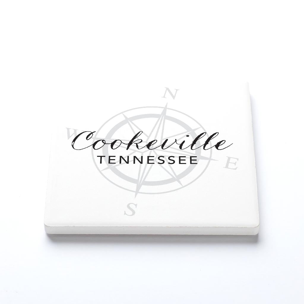 Ceramic Square Coaster-Compass Cookeville Tennessee -1