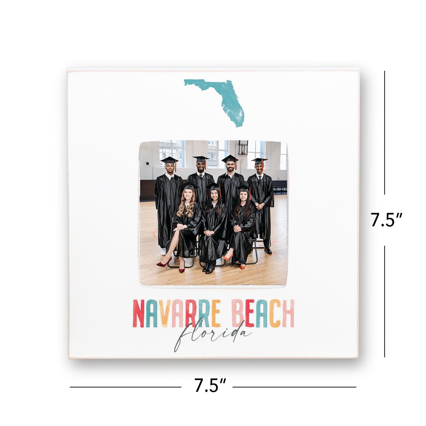 Simply Square Frame-Watercolor City Navarre Beach Florida -4