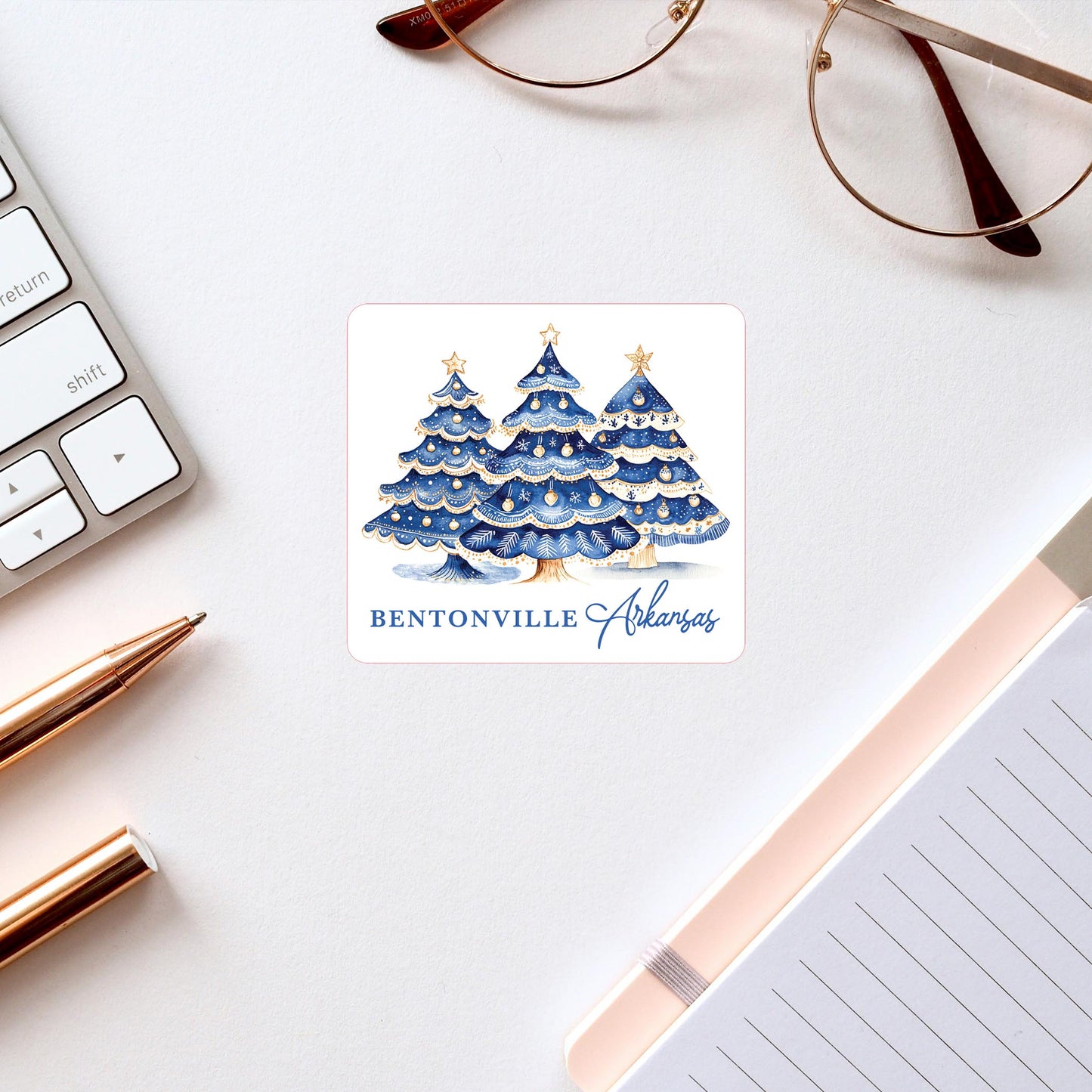 Vinyl Sticker-Love+Local Blue Noel - A Grand Millennial Christmas