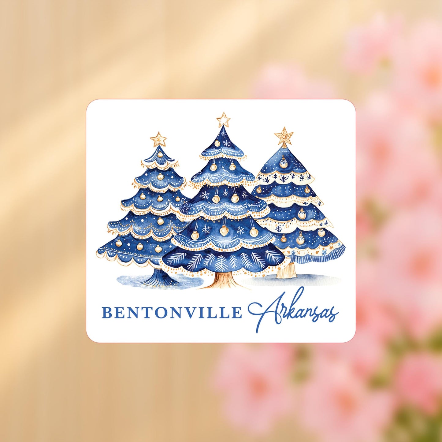 Vinyl Sticker-Love+Local Blue Noel - A Grand Millennial Christmas
