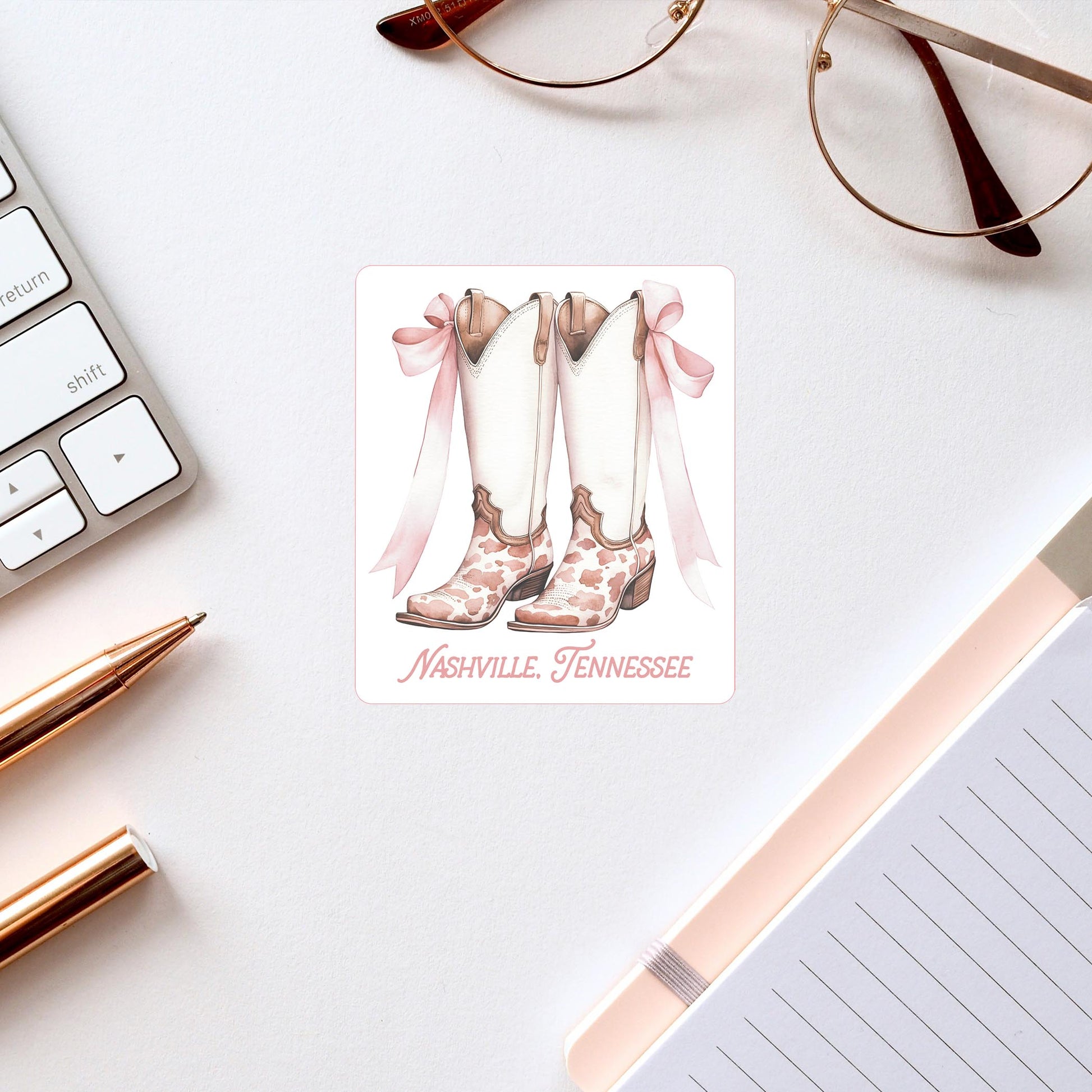 Vinyl Sticker-Love+Local Coquette Cowgirl Boots -2