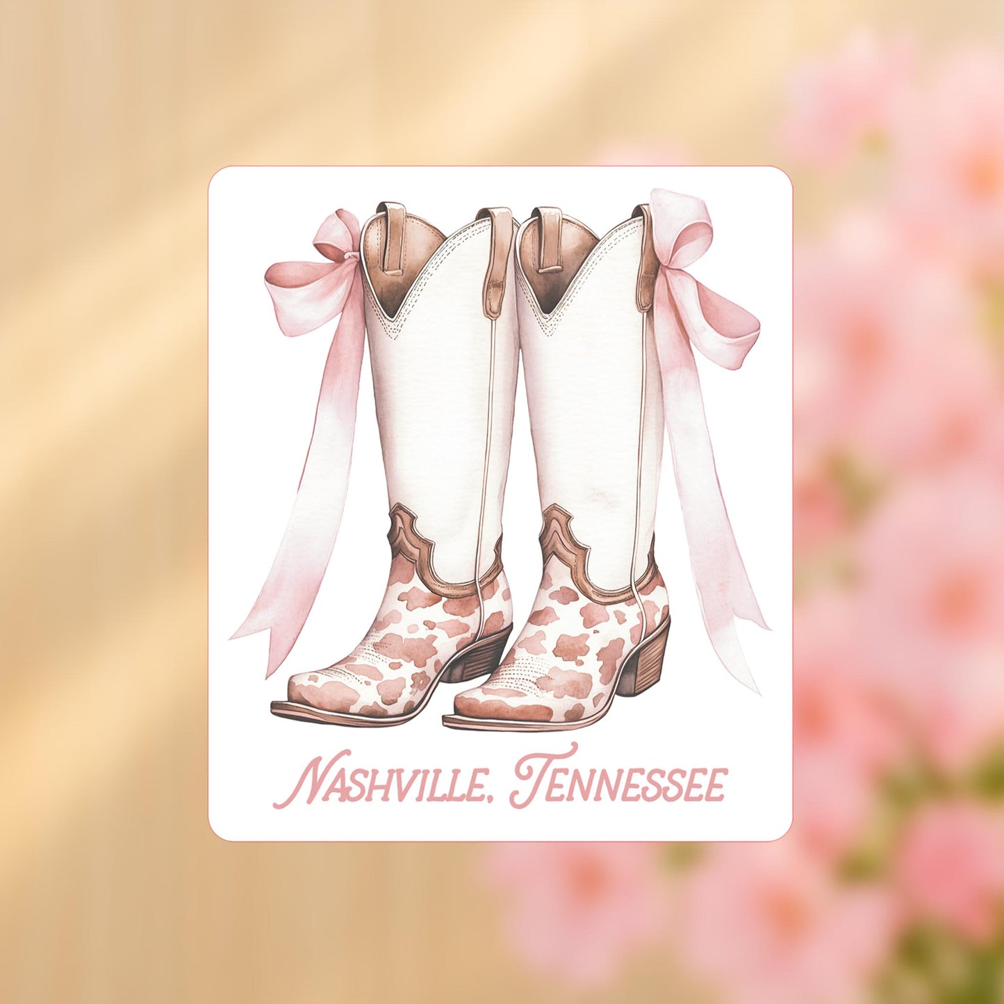 Vinyl Sticker-Love+Local Coquette Cowgirl Boots -4
