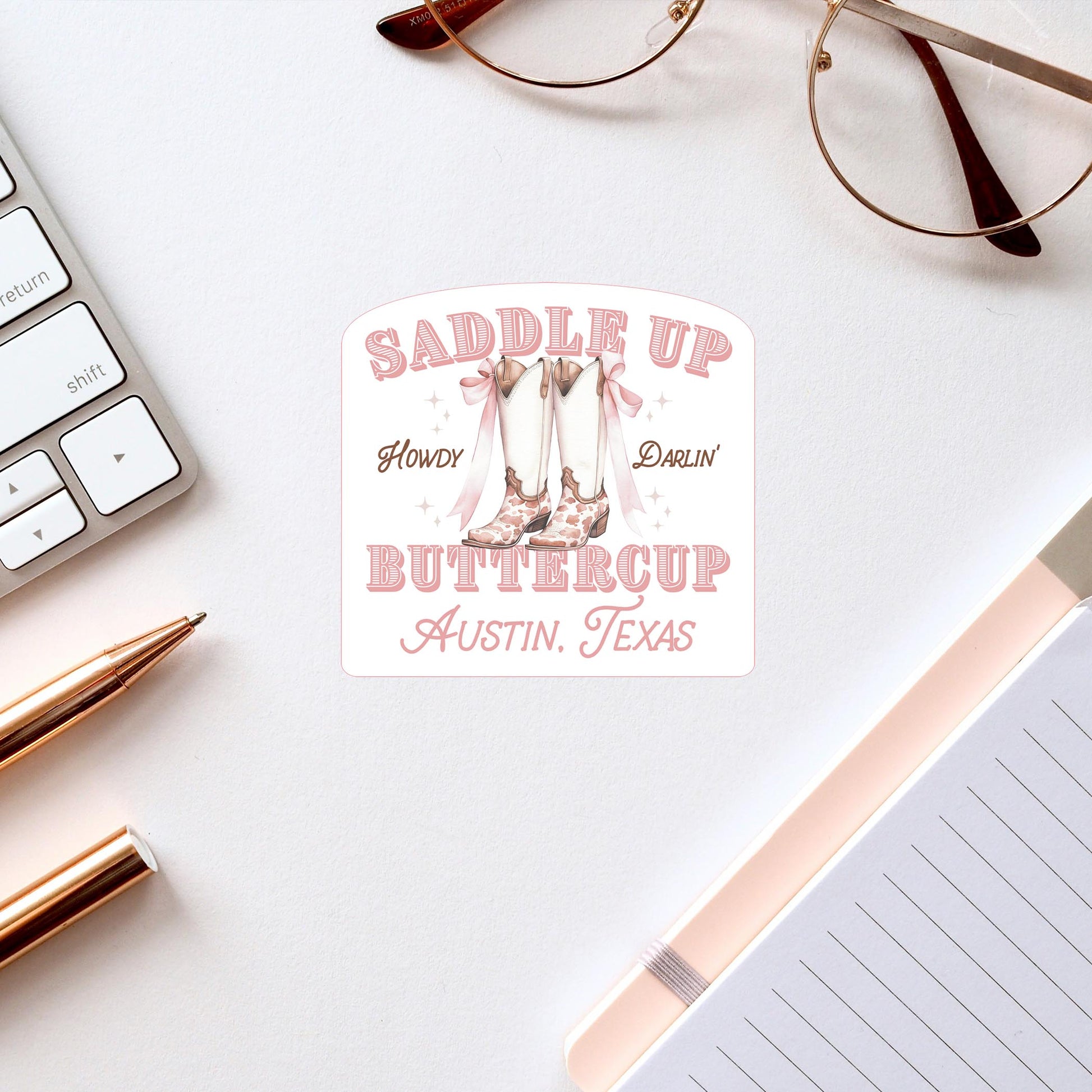 Vinyl Sticker-Love+Local Coquette Cowgirl Saddle Up -2