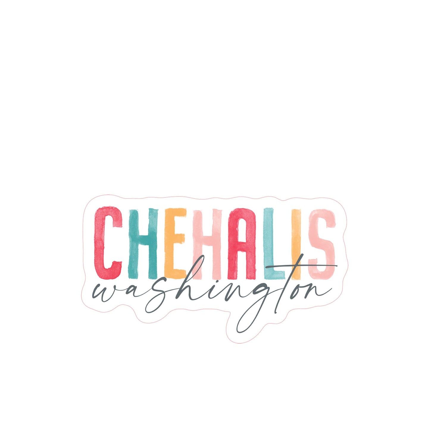 Vinyl Sticker-Watercolor City Chehalis Washington -3