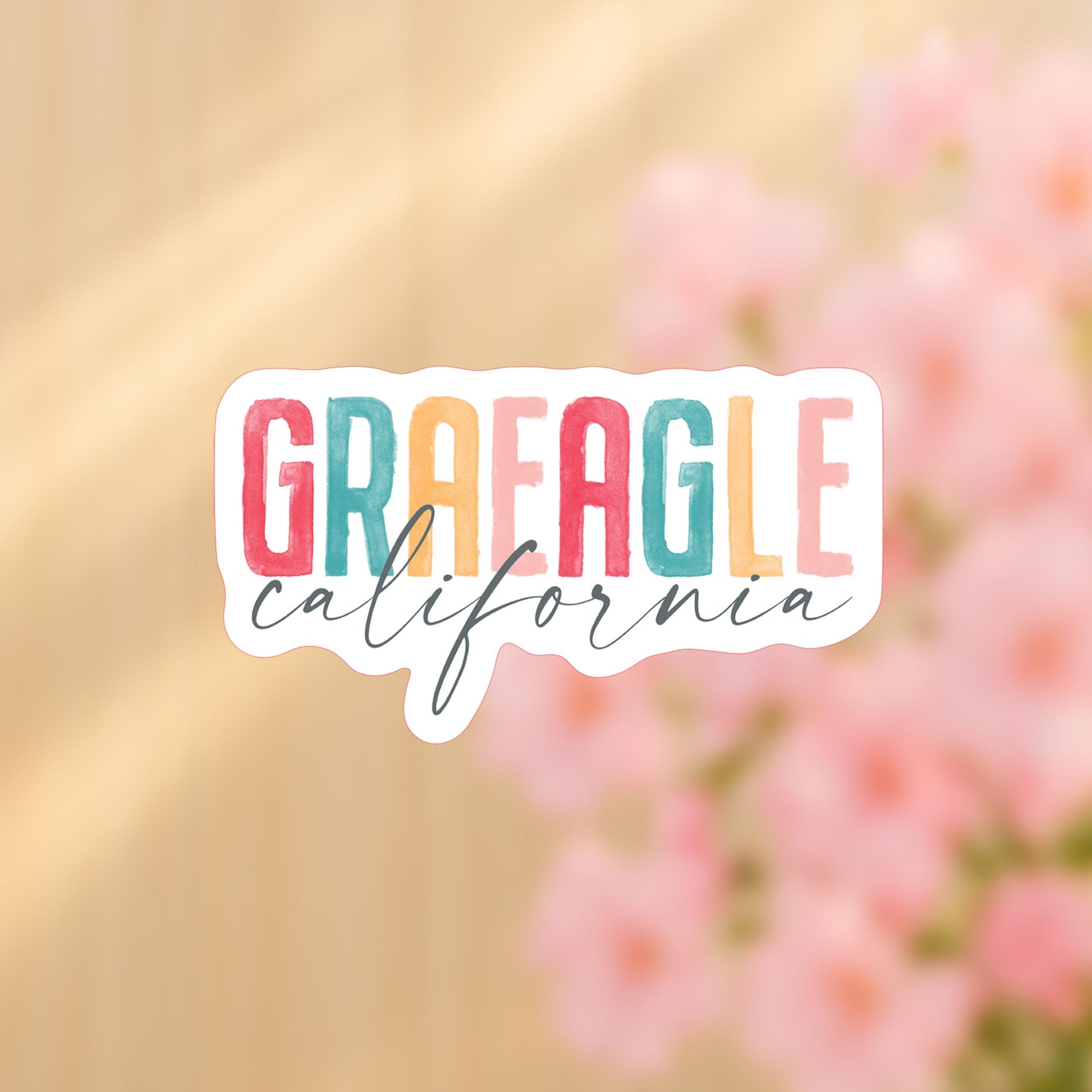 Vinyl Sticker-Watercolor City Graeagle California -4