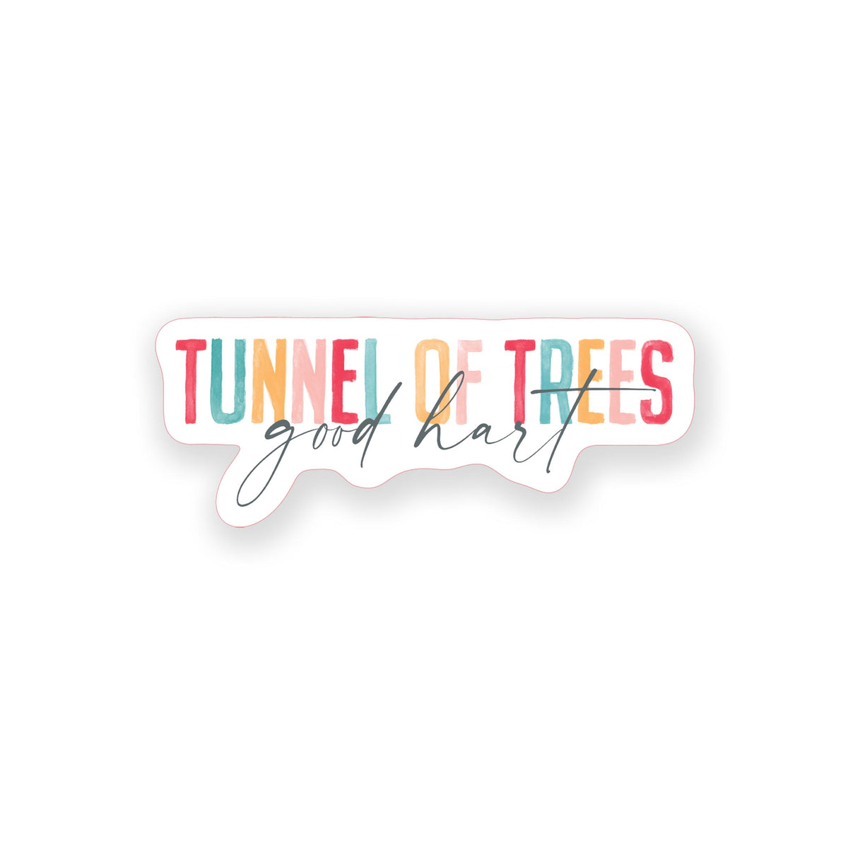 Vinyl Sticker-Watercolor City Tunnel of Trees Good Hart -0