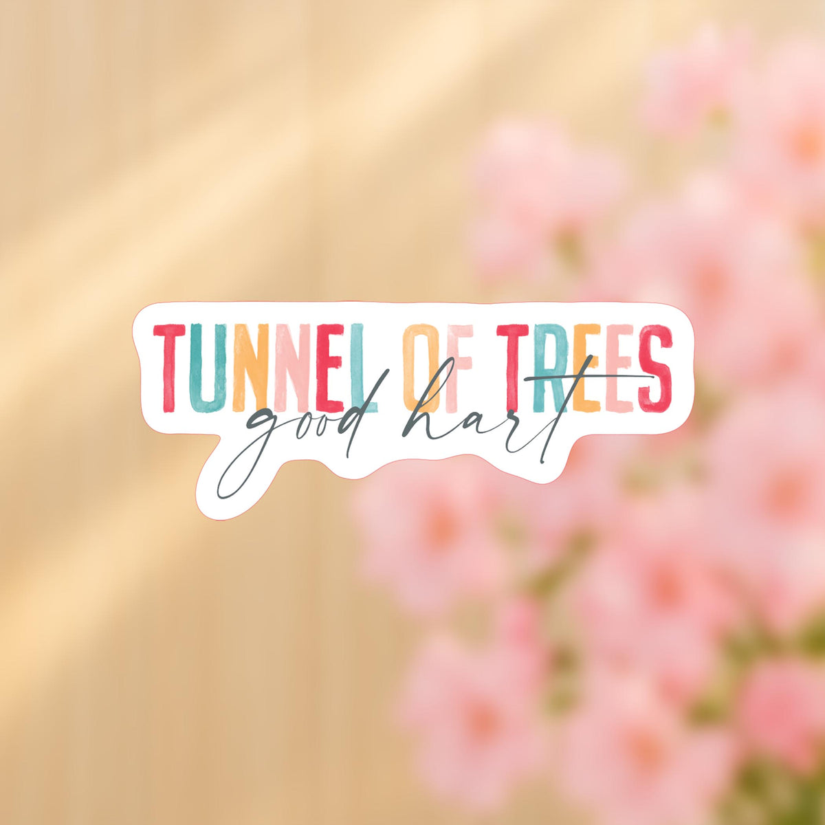 Vinyl Sticker-Watercolor City Tunnel of Trees Good Hart -4